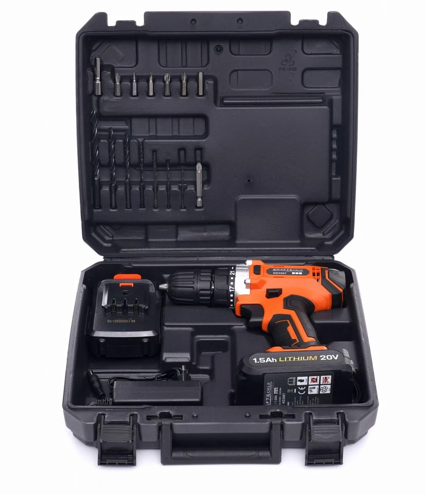 Akku-Bohrschrauber 20 V Li-Ion LCD KD3067 leistungsstark Profi-Schrauber - Bild 1 von 1