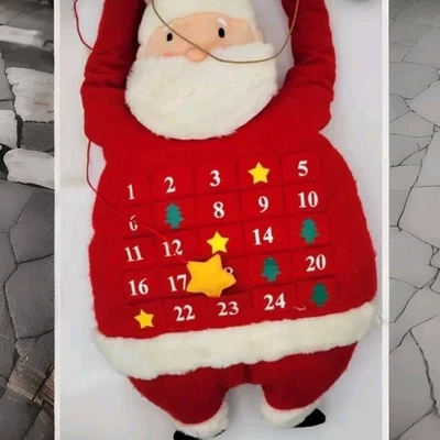Hallmark Santa Plush Countdown to Christmas Hanging Advent Calendar Vintage - Image 1 of 3