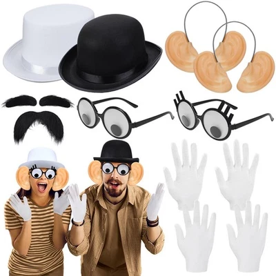 9 Piezas Halloween Patata Pareja Disfraz Accesorios Incluye Sombrero Bowler Oreja Falsa... Foto 1 de 4