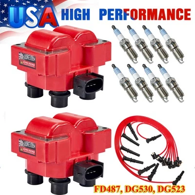 2 Ignition Coil +8 Spark Plug+8 Spark Plug Wire For 93-01 Ford Ranger 2.3L 2.5L - Image 1 of 4