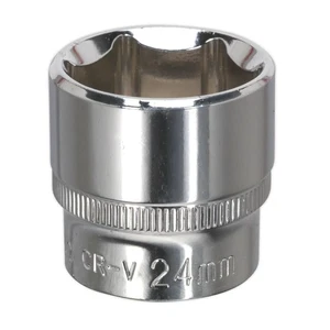 Sealey 3/8"Sq Drive Socket 24mm WallDrive Chrome Standard Length SP3824 - Picture 1 of 1
