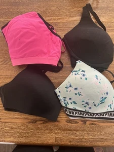 4er-Set – Victoria Secret sportlicher Damen-BH und PINK 34DD mehrfarbig - Bild 1 von 17