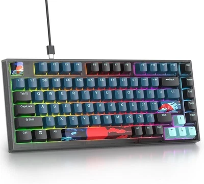 Teclado Womier 75% 82 teclas porcentaje, montaje en junta mecánico para juegos blanco Foto 1 de 4