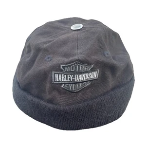 Harley Davidson Negro Mecánico Docker Sombrero Puño Tejido De Colección Calavera Gorra Pana - Imagen 1 de 9