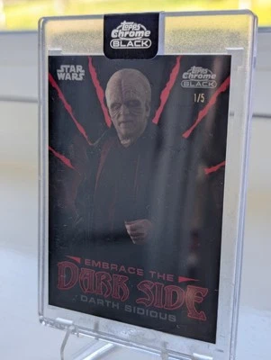 2024 Topps Chrome Black Star-Wars - Embrace The Dark Side Darth Sidious 1/5 - Image 1 of 3