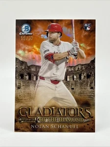 2024 Bowman Chrome Gladiators Of The Diamond Nolan Schanuel /25 Angels Orange - Picture 1 of 3