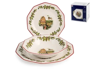 Servizio Tavola 18 Pezzi Earthware Holly Toys Bianco Home - Imagen 1 de 3