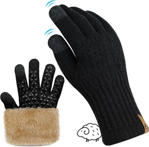 Handschuhe Winter Warm Merino Wolle Doppelschicht Fleece Touchscreen - Bild 1 von 7