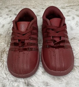 K-Swiss Classic Kleinkinder Burgunder Leder Turnschuhe Größe 7 - Bild 1 von 7