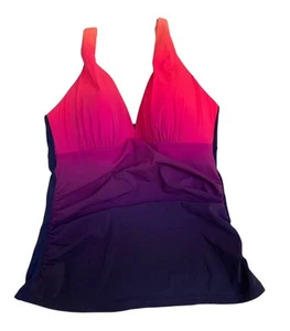 Christina Swimwear Top Women’s Size 8 Pink Stretch Ruched - Picture 1 of 3