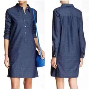 Kate Spade Saturday Dress Womens Size Small Blue Chambray Denim Long Sleeve - Picture 1 of 10