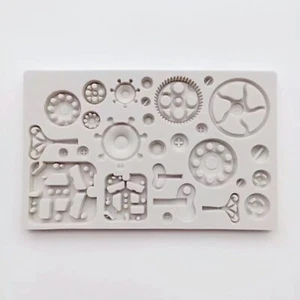 Silicone Cog Steampunk Mould Chocolate Fondant Sugarcraft Candle Soap Clay Resin - Picture 1 of 3