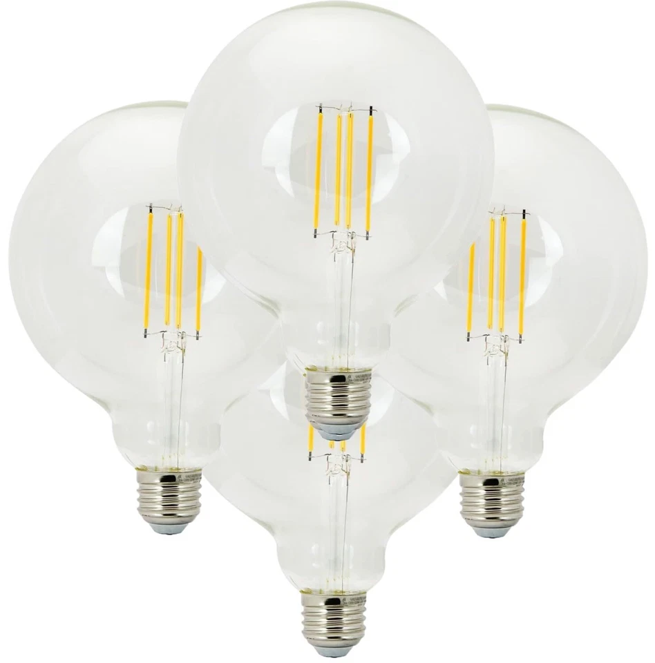 4Pack G40 Globe Light Bulbs LED Edison, 8.5W (100W), 2200K, Clear, E26 - Image 1 of 1