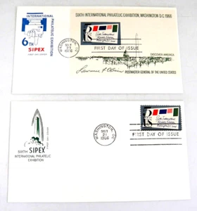 SIPEX FDC Farnam 2 Cachet 1st Day Issue Souvenir Sheet 1966 Int. Philatelic Expo - Picture 1 of 3