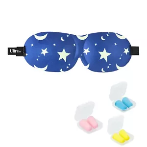 New 3 Moon and Stars 3D Soft Travel Contoured Eye Sleep Maskw Sleeping Blackout - Picture 1 of 11