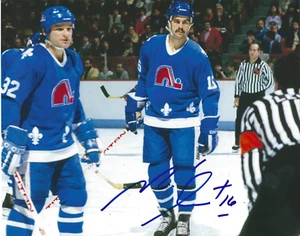 MICHEL GOULET Quebec NORDIQUES Hockey NHL Signed 8 x 10 Photo FREE SHIPPING - Picture 1 of 1