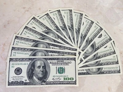 2006 A $100 Dollar Bill Federal Reserve Consecutive Sequential BankNote NEW YORK - Image 1 of 4