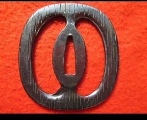 Musashi Miyamoto TSUBA Samurai Sword guard Japanese Katana Blade antique Art Edo - Picture 1 of 3