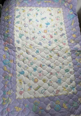 Baby Talk Flannel quilted panel by Moda 10585-11Q baby, alphabet - Image 1 of 4