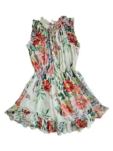 Zimmermann Ruffle Sleeveless Floral Print Dress - Picture 1 of 4
