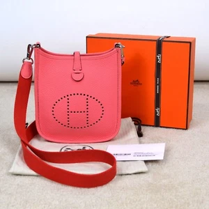 Hermes Evelyne TPM 16 Rose Azalee Pink Taurillon Clemence Leather Shoulder Bag - Picture 1 of 24