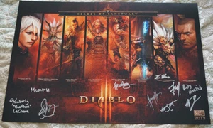 Blizzcon 2013 Diablo III Mini Poster signed by Voice Actors - Picture 1 of 3