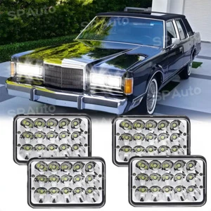 4PCS Fit Lincoln Town Car 1981-1989 4x6" LED Headlights Sealed Hi/Lo Beam w/DOT - Picture 1 of 15