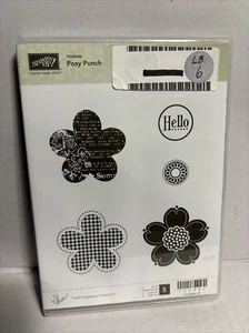 STAMPIN’ UP! POSY PUNCH CLING RUBBER STAMP SET of 5 #122482 - Picture 1 of 3