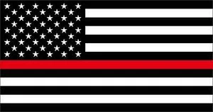 Thin Red Line FireFighter respect flag Vinyl Decal Sticker 5"X 3" Set of (2) USA - Picture 1 of 2