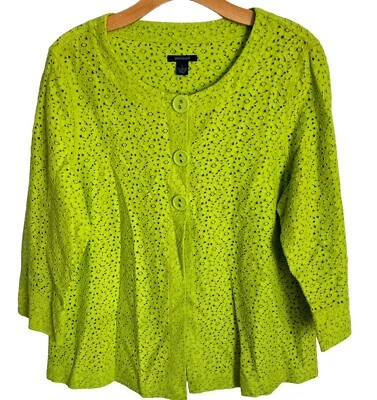 Westbound Blazer 大号绿色蕾丝透明轻便夹克 — 第 1/4 张图片