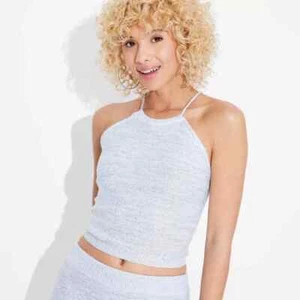 Wild Fable Women's Open Back High Neck Sequin Sweater Tank Blue Size Small - Picture 1 of 7
