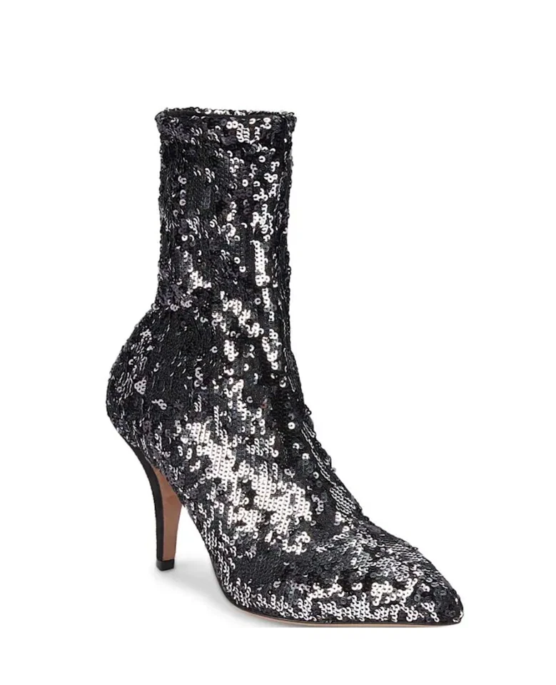 VALENTINO GARAVANI Sequin Sock Booties Size 37.5 - Image 1 of 4