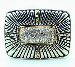 WESTERN STYLE BUT NICE RECTANGULAR BELT BUCKLE WITH RHINESTONES MEN & WOMEN - Picture 1 of 6