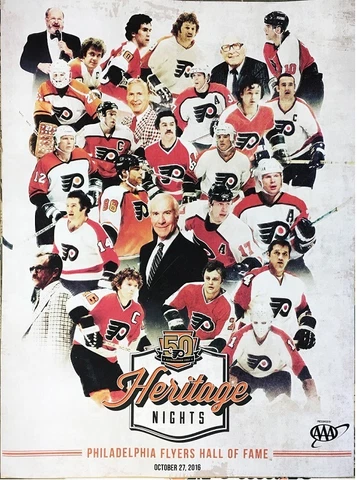 PHILADELPHIA FLYERS~2016 "HALL OF FAME" POSTER~50th ANNIVERSARY 10/27/16~SGA Cover