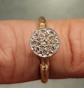 Dazzling 14k Gold & TESTED Diamonds Ring SIZE 6.5 2.57g - Picture 1 of 8