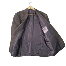 Dunn & Co Harris Tweed Blazer Jacket Mens 42R Khaki Herringbone 100% Wool