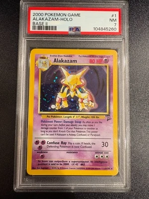 Graded PSA 7 Alakazam 001/130 Base Set 2 Holo - Image 1 of 2