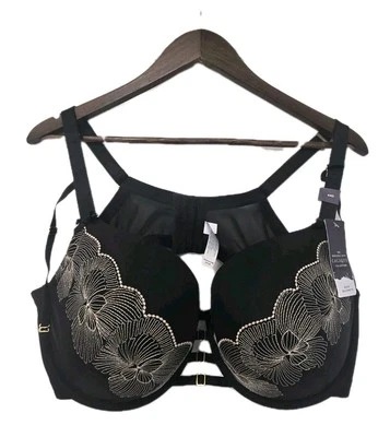 Sujetador acolchado Cacique Plus Boost Balconette negro dorado C657 F5743 TALLA 44D NUEVO  Foto 1 de 4