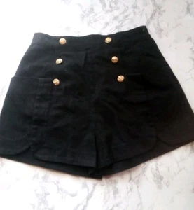 Womens entro black shorts Size Medium High Waist - Picture 1 of 12
