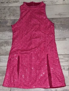 Costume cosplay vestito smanicato e pantaloncino taglia XL 14-16 rosa/paillettes NUOVO B - Foto 1 di 11