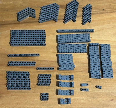 106 - LEGO Technic Brick Lift Arm Dark Bluish Gray lot Bent Bricks 1x4 1x6 1x14 - Image 1 of 4