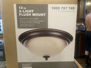 2-Light Flush Mount Oil Rubbed Bronze Finish  13" 1005 757 745 - Picture 1 of 4