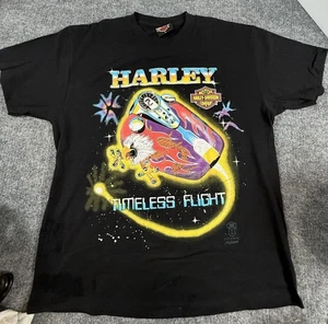 Vintage Harley Davidson Tshirt Size L Fun Wear OLP Jim Junkala “Timeless Flight - Picture 1 of 9
