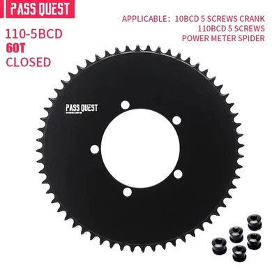 5螺栓110 BCD公路自行车齿链轮42-60T链轮适用于曲柄组 — 第 1/4 张图片