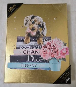Oliver Gal Dapple Dachshund Fashion Gold Foil Embellishment Frame Wall Art 14x11 - Picture 1 of 9