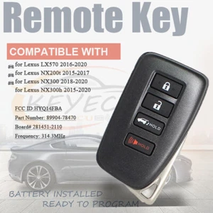 Unlocked for LEXUS NX LX570 2016-2020 Smart Key Remote Fob HYQ14FBA 281451-2110 - Picture 1 of 8