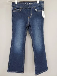 NEW SIZE 6/7 GIRL'S BOOT CUT OLD NAVY JEANS pull on adjustable waist - Picture 1 of 6