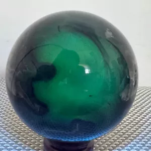 1624G Natural Fluorescent agate Ball Quartz Crystal Polished Sphere AB1 - Picture 1 of 24