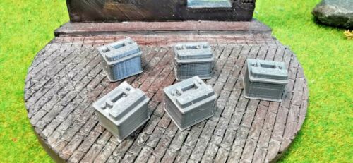 5x Modellbau Autobatterie 12V Kfz Batterie 1/18 Werkstatt Zubehör Garage Diorama