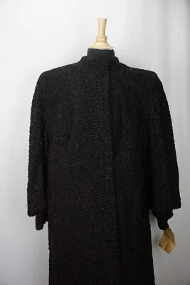 LUXURY VINTAGE 1947 Handmade Black Persian Fur Long Coat  - Imagem 1 de 4